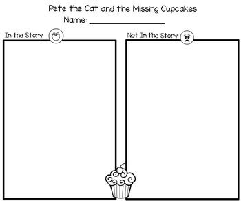 Activities to go along with Pete the Cat and the Missing Cupcakes. Freebies