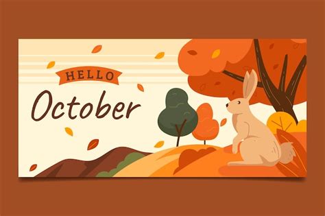 Free Vector | Flat hello october banner for autumn celebration