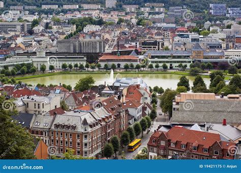 Bergen city center, Norway stock image. Image of fountain - 19421175