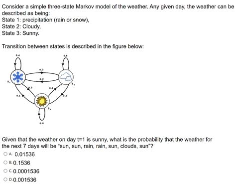 Solved Consider a simple three-state Markov model of the | Chegg.com