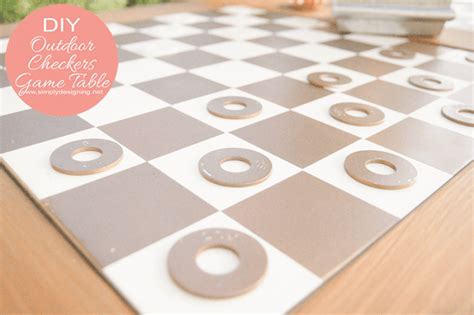 DIY Outdoor Checkers Game Table