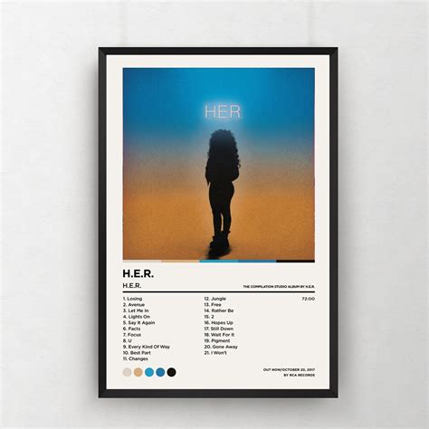 H.E.R Posters H.E.R Poster / Tracklist Album Cover Poster | Etsy