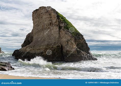 Shark Fin Cove Beach in California Stock Image - Image of rock, travel: 169941485