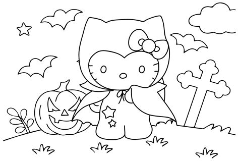 Free Hello Kitty Halloween Coloring Page - Free Printable Coloring Pages