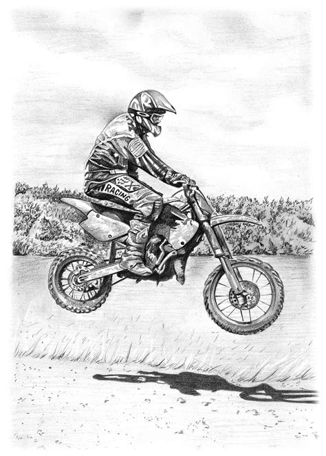 Pencil Drawing of Trials Bike | Pencil Sketch Portraits