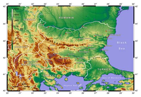 Large detailed physical map of Bulgaria. Bulgaria large detailed physical map | Vidiani.com ...