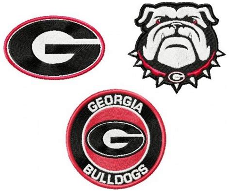 Georgia Bulldogs logos machine embroidery design for instant download | Dog embroidery designs ...