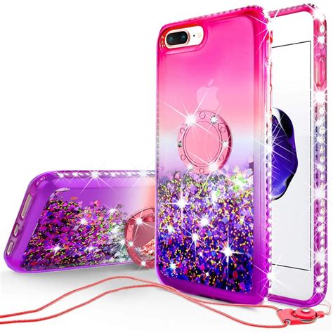 SOGA Rhinestone Liquid Float Quicksand Cover Cute Girl Phone Case ...