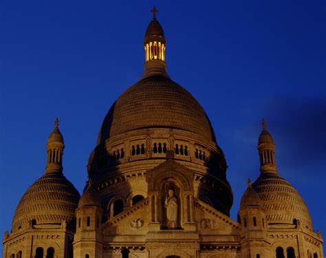 Free Images : night, building, paris, monument, france, evening, tower, landmark, church ...
