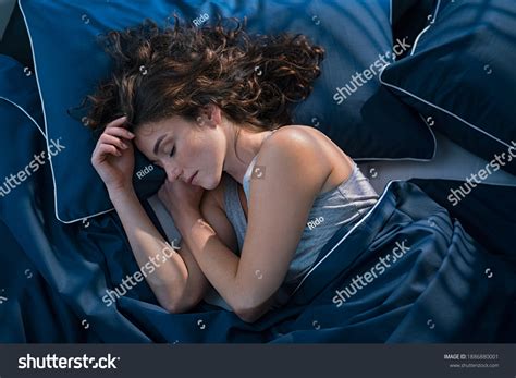 Top View Young Woman Sleeping On Stock Photo 1886880001 | Shutterstock