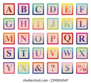 Illustration Colorful Alphabet Blocks Isolated On Stock Vector (Royalty ...