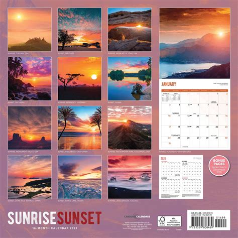 Perfect Sunrise Sunset Calendar 2021 | Get Your Calendar Printable