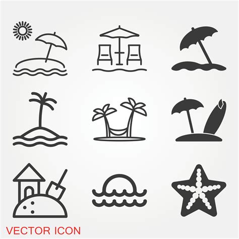 Beach Icon Vector 2384560 Vector Art at Vecteezy