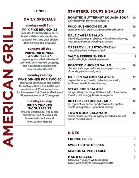 Menu at Paul Martin's American Grill steakhouse, Dallas, Oak Lawn Ave ...