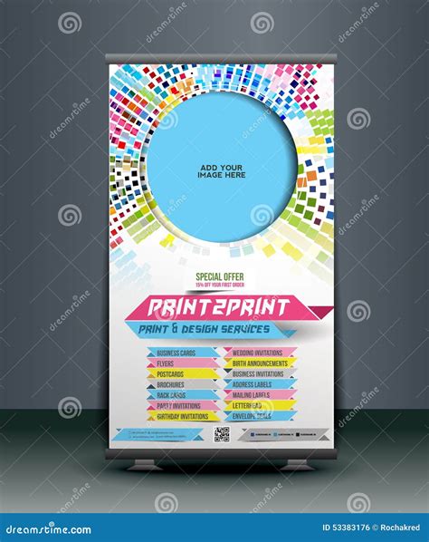 Print Shop Roll Up Banner stock vector. Illustration of industry - 53383176