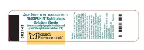 Neosporin Ophthalmic Solution: Package Insert / Prescribing Info