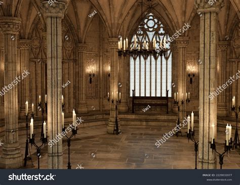 3d Rendering Gothic Castle Interior Stock Illustration 2229032077 ...