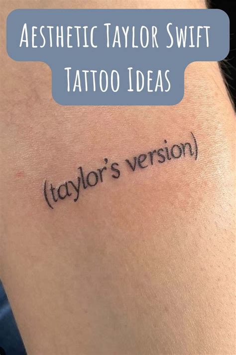 Aesthetic Taylor Swift Tattoo Ideas For The Eras Tour - TattooGlee Taylor Swift Clean, Taylor ...