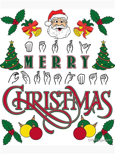 ""Merry Christmas" in American Sign Language" Poster for Sale by OVMEngemann | Redbubble