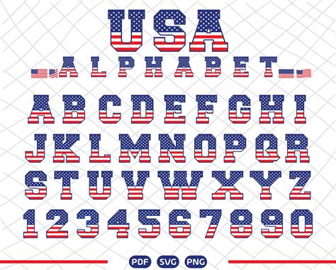 USA FLAG ALPHABET Svg America Alphabet American Font - Etsy UK