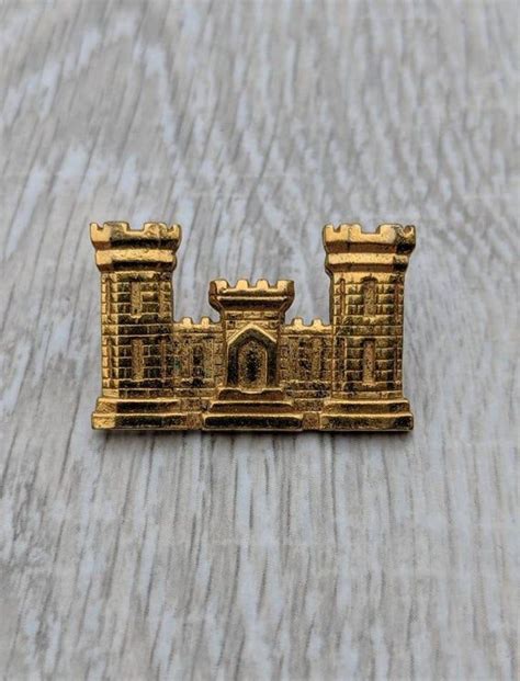 US Army Corps of Engineers Gold Tone Castle Insignia Double | Etsy | Us ...