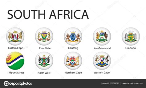 All Flags Regions South Africa Glossy Button Flag Design Stock Vector ...