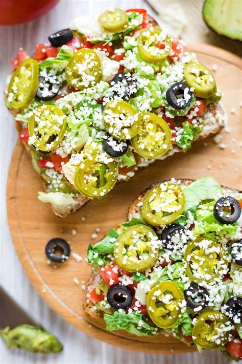 "7-Layer Dip" Mexican Avocado Toast - Two Healthy Kitchens