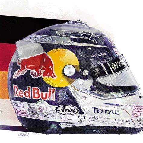 David Coulthard Red Bull F1 Helmet Art - RacePrints