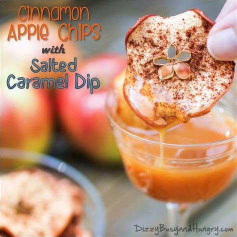 Cinnamon Apple Chips with Salted Caramel Dip | Dizzy Busy and Hungry!