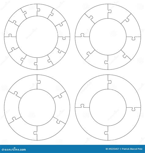 Puzzle Templates Circle Stock Vector - Image: 49225457