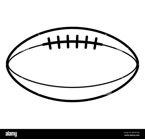 American football Rugby ball - black and white vector silhouette symbol illustration, white ...