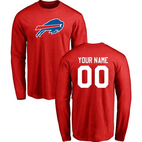 Men Buffalo Bills Design-Your-Own Long Sleeve Custom NFL T-Shirt | Nfl ...