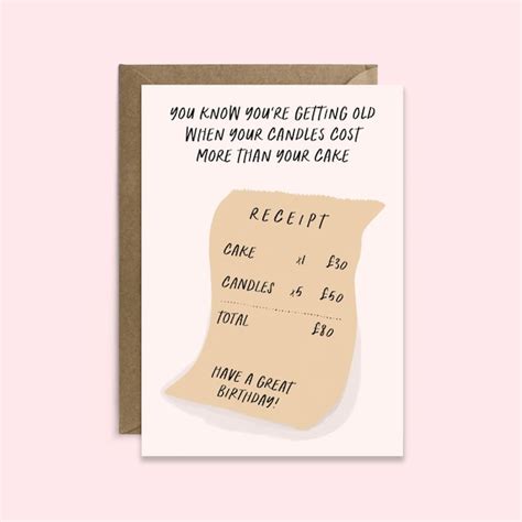 Funny Birthday Card Age Joke Birthday Card Getting Old - Etsy