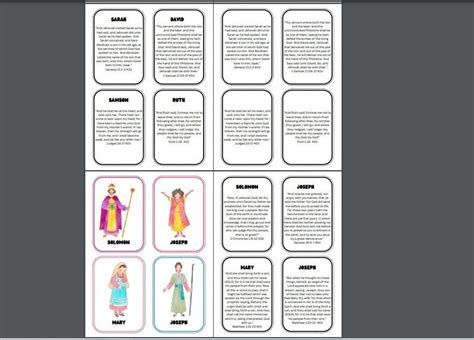 Bible Characters, Kids Bible Cards, Bible Flash Cards, Kids Bible Study ...