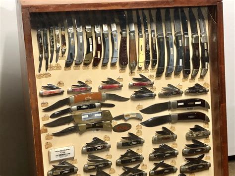 Lot - Rare Original Vintage Case Knife Store Display with All Original 65 Case Knives