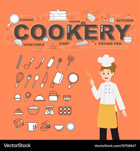 Cookery with food icons set design Royalty Free Vector Image