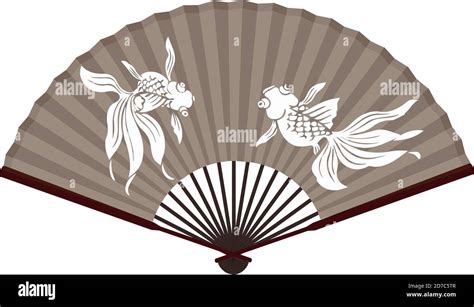 Ancient Traditional Chinese fan with Fish Stock Vector Image & Art - Alamy