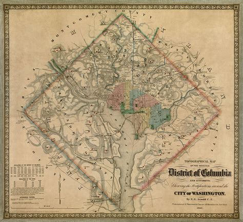 Antique Map of Washington DC by Colton and Co - 1862 Drawing by Blue Monocle