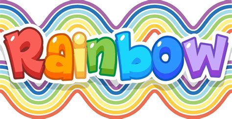 Rainbow word logo on rainbow wave background 3188730 Vector Art at Vecteezy