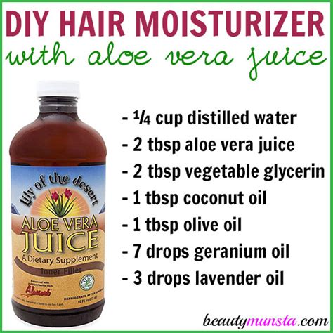 DIY Aloe Vera Juice Hair Moisturizer for Hydrated & Silky Locks ...