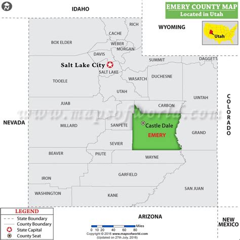 Emery County Map, Utah