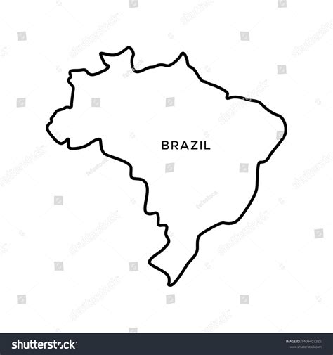 Outline Map Brazil Vector Design Template Stock Vector (Royalty Free ...