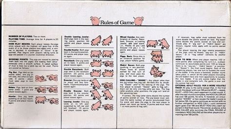 Image result for pass the pigs instructions | Pig games, Pig dice game, Pig