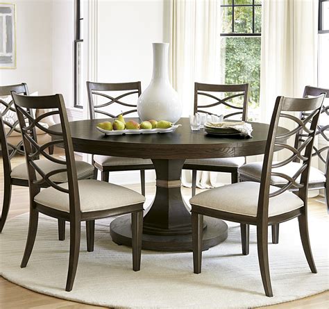California Rustic Oak Expandable Round Dining Table 64" | Zin Home