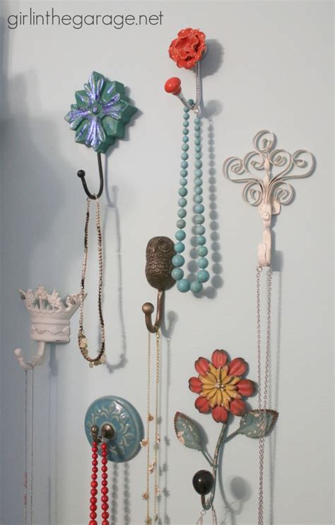 Decorative Wall Hooks as Jewelry Storage | Girl in the Garage®