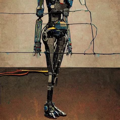 a beautiful painting of half of a robot angel torso | Stable Diffusion ...