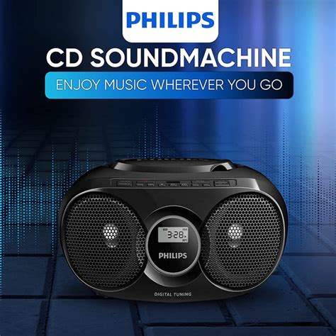 Philips Portable CD Player Boombox, Stereo Dynamic Bass Boost Speakers ...