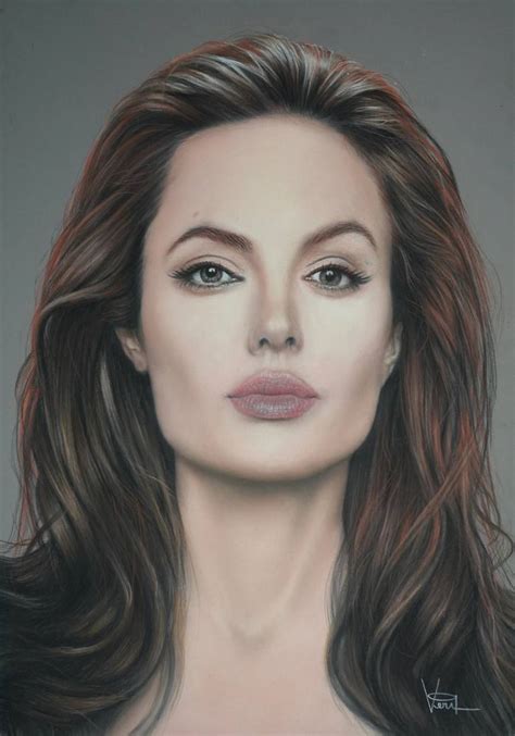 Angelina Jolie Portrait Drawing by Veri Apriyatno | Saatchi Art