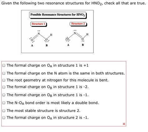 Solved Given the following two resonance structures for | Chegg.com