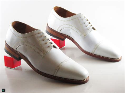 Classic White Leather Shoes For Men - 3442 - Leather Collections On Frostfreak.com